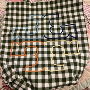 Tory Burch Tote Checkered Tote Bag with Multicolor Design